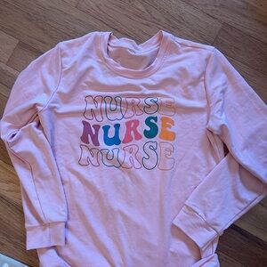 Pink Long Sleeve 'Nurse' Graphic Sweatshirt